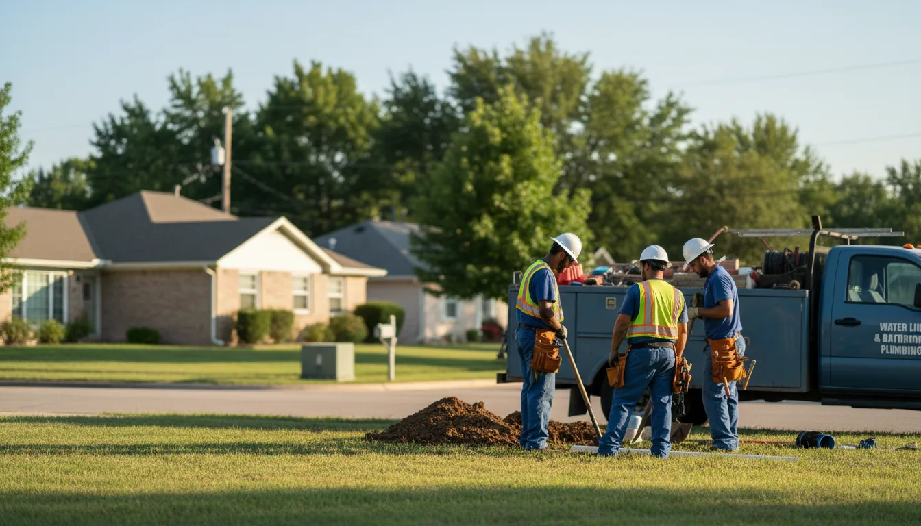 Residential water line and bathroom plumbing service in Perry, IA